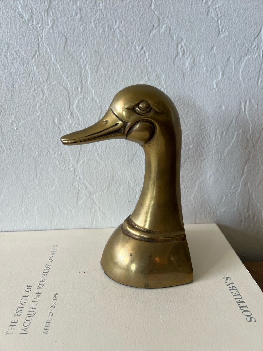 Vintage Brass 1950's MCM Duck Mallard Door Stopper or Book End